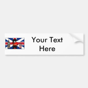 British Badger Big Ben Phone Booth Travel Cartoon Bumper Sticker