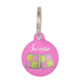 British Battenberg Marzipan Sponge Cake Bakery Pet Tag