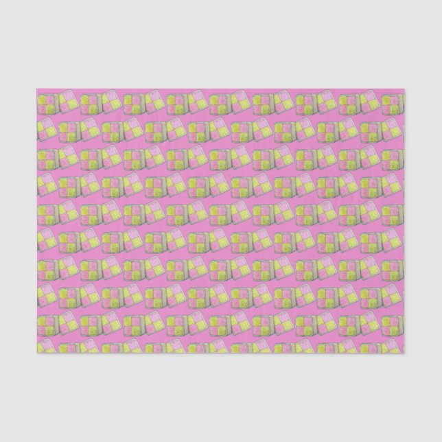 British Battenberg Marzipan Sponge Cake Bakery Tissue Paper (Front)