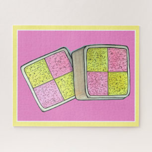 British Battenberg Marzipan Sponge Cake UK Food Jigsaw Puzzle