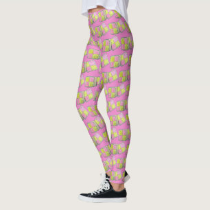 British Battenberg Marzipan Sponge Cake UK Food Leggings