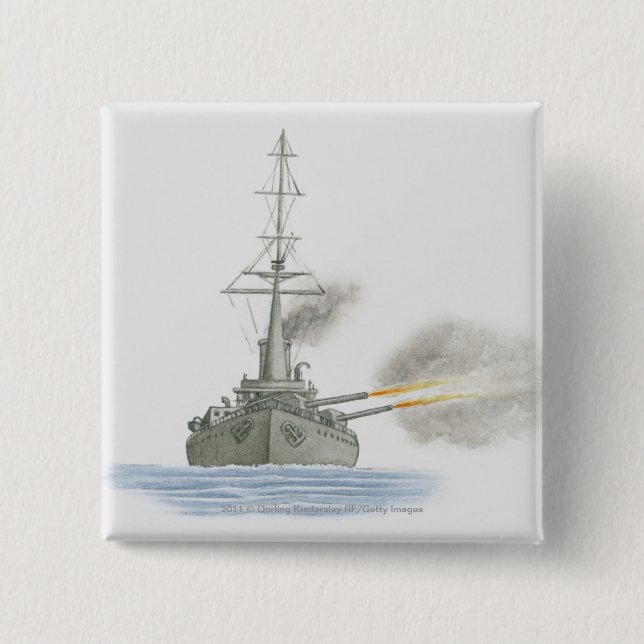 British battle cruiser 2 inch square button (Front)