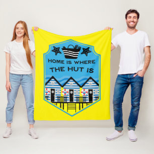 British Beach Hut Gifts And Decor Fleece Blanket
