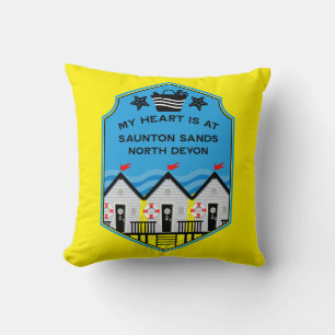 British Beach Hut Gifts And Decor Throw Pillow