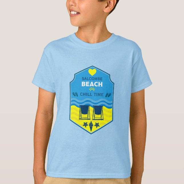 British Beach-Themed Gift  T-Shirt (Front)