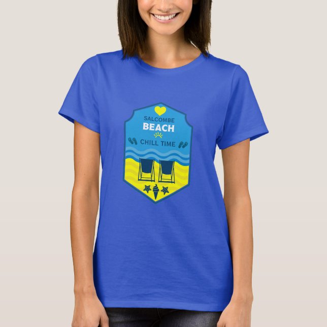 British Beach-Themed Gift  T-Shirt (Front)