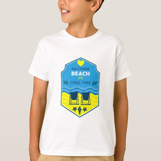 British Beach-Themed Gift  T-Shirt (Front)