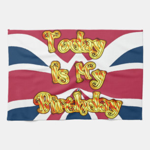 British Birthday Gifts Art Print Kitchen Towel