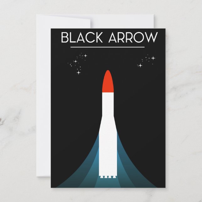 British Black Arrow Rocket Space Art Invitation (Back)