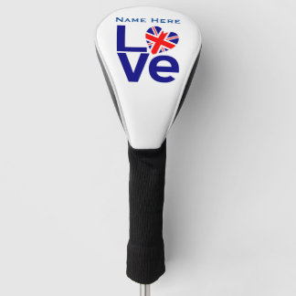 British Blue LOVE Personalized Name Golf Head Cover