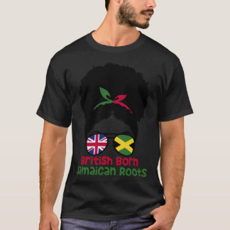British Born Jamaican Roots Afro Half Britain Half T-Shirt