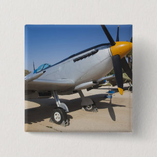 British-built Spitfire fighter 2 Inch Square Button