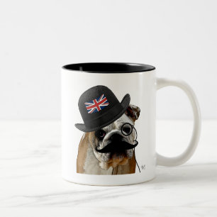 British Bulldog and Bowler Hat Two-Tone Coffee Mug