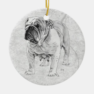 British Bulldog Ceramic Ornament
