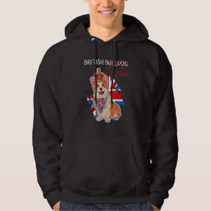 British Bulldog Corgi Union Jack Queen Platinum Ju Hoodie
