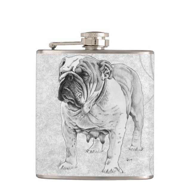 British Bulldog Hip Flask (Front)