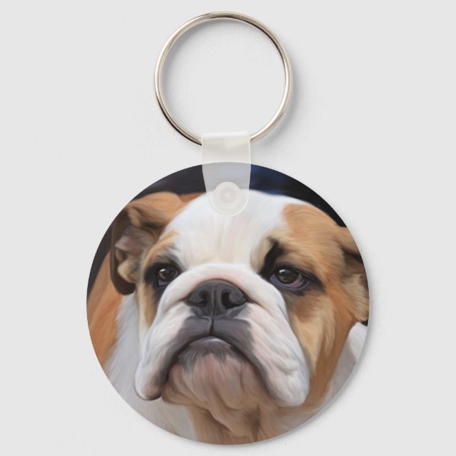 British Bulldog puppy Keychain (Front)
