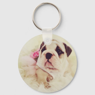 British Bulldog Puppy Keyring