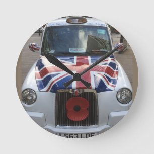 British Cab Round Clock
