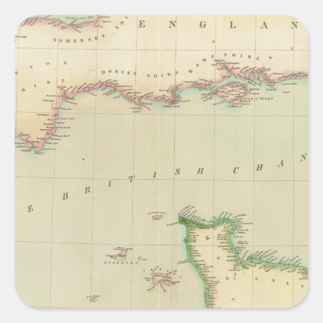 British Channel Square Sticker (Front)