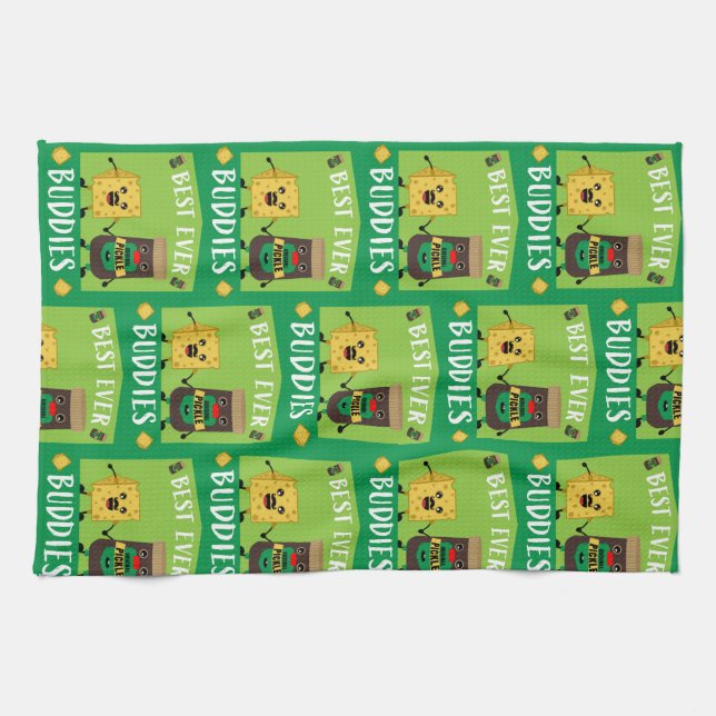 British Cheddar Cheese And Pickle lovers  Kitchen Towel (Horizontal)