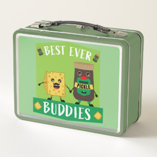 British Cheddar Cheese And Pickle lovers Metal Lun Lunch Box
