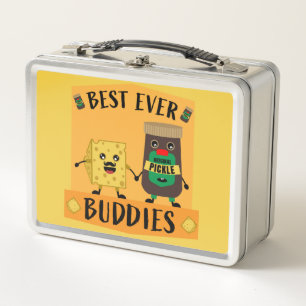 British Cheddar Cheese And Pickle lovers Metal Lunch Box