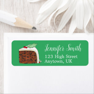 British Christmas Cake Slice Festive Holiday Food