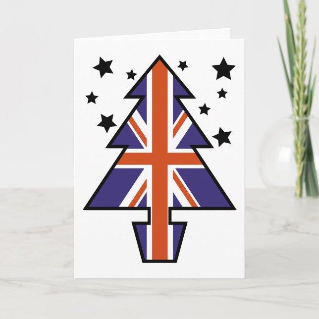 British Christmas Tree Holiday Card (Front)