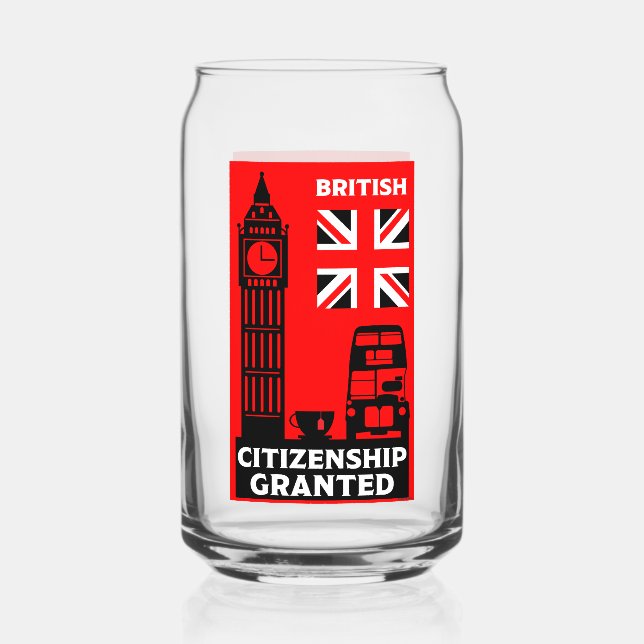 British Citizenship Gifts Can Glass (Front)