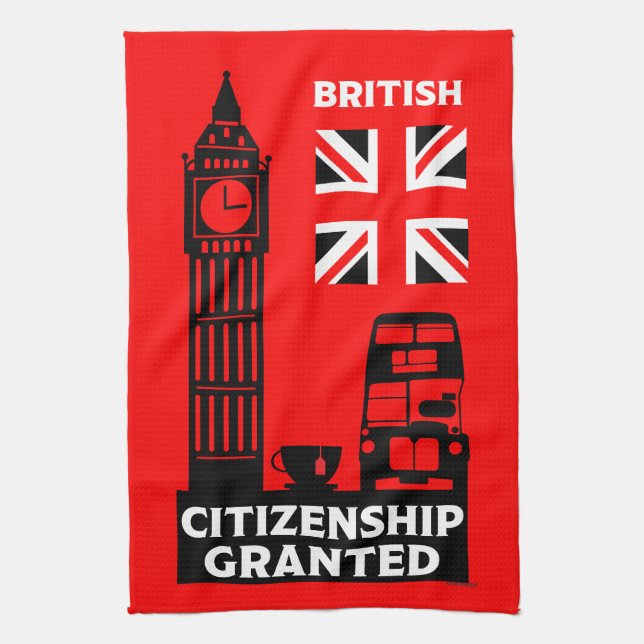 British Citizenship Gifts Kitchen Towel (Vertical)