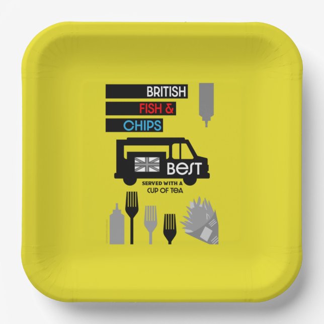British Classic Fish And Chips  Paper Plate (Front)