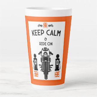 British Classic Motorcycle Rider Latte Mug