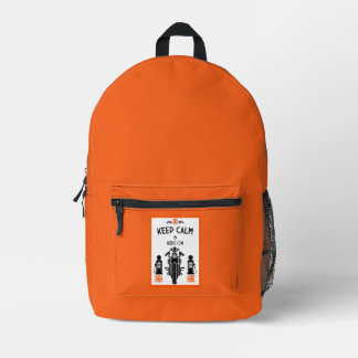 British Classic Motorcycle Rider Printed Backpack