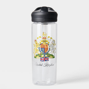 British Coat of Arms, Flag, United Kingdom Water Bottle