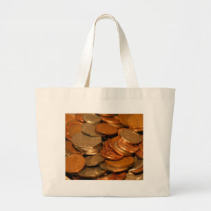 British Coin Money Large Tote Bag