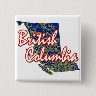 British Columbia 2 Inch Square Button