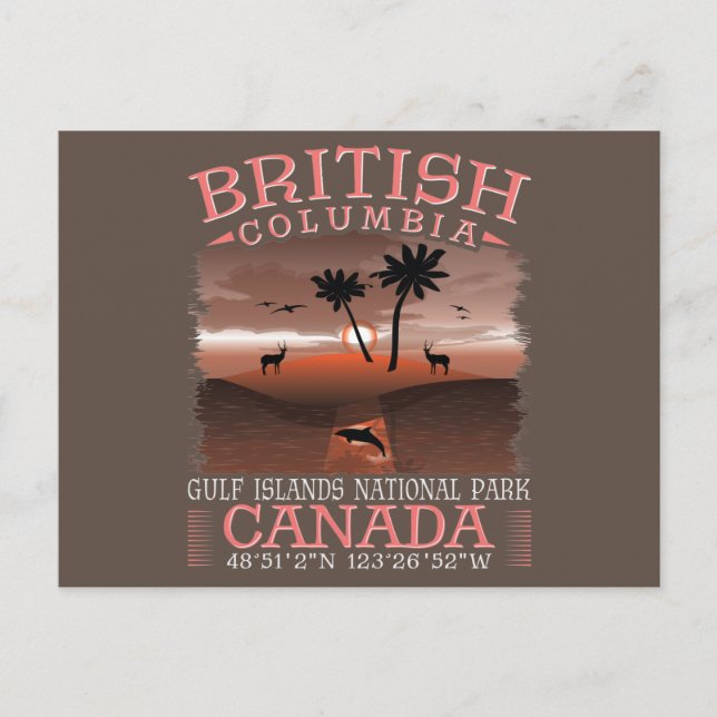BRITISH COLUMBIA CANADA - GULF ISLANDS PARK POSTCARD (Front)
