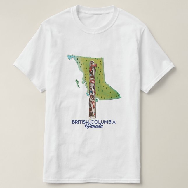 British Columbia Canada map poster. T-Shirt (Design Front)