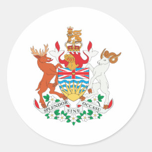 British Columbia Coat Of Arms Classic Round Sticker