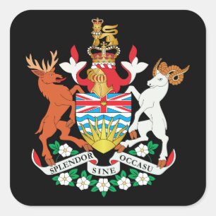 British Columbia coat of arms Square Sticker