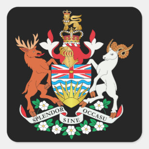 British Columbia coat of arms Square Sticker