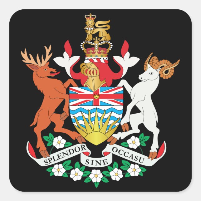 British Columbia coat of arms Square Sticker (Front)