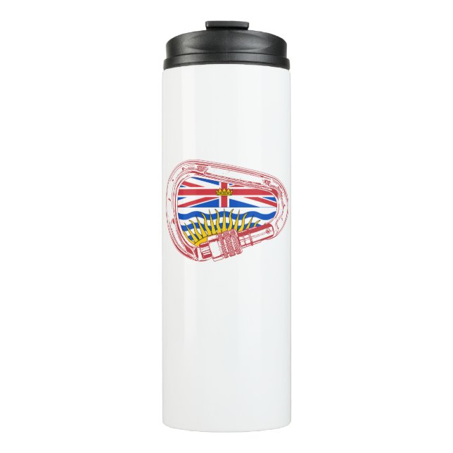 British Columbia Flag Climbing Carabiner Thermal Tumbler (Front)