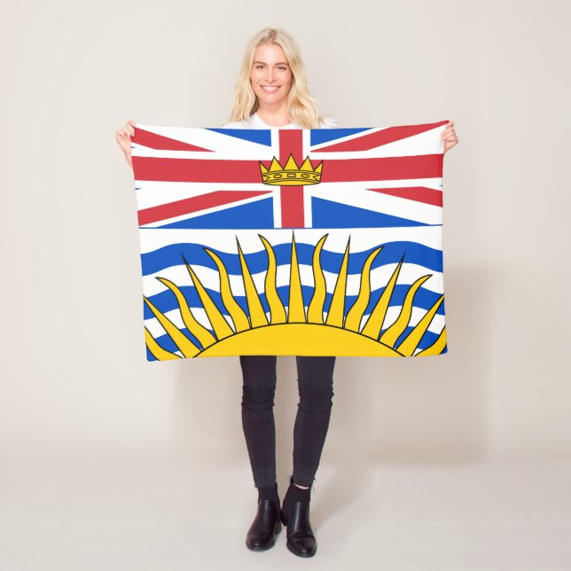 British Columbia Flag Fleece Blanket (In Situ)