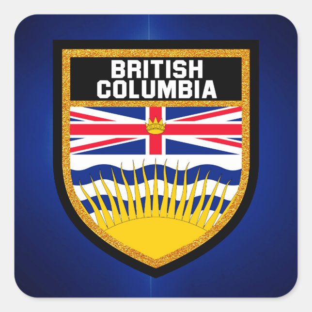 British Columbia Flag Square Sticker (Front)