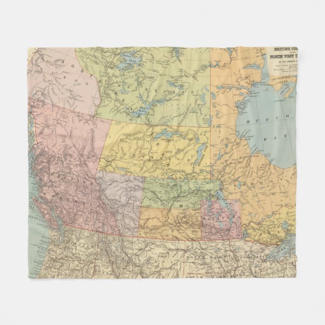 British Columbia, North West Territory Fleece Blanket (Front (Horizontal))