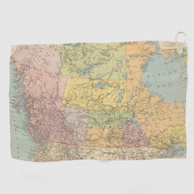 British Columbia, North West Territory Golf Towel (Horizontal)
