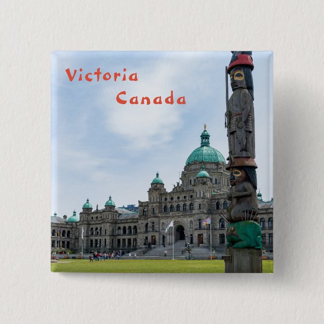 British Columbia Parliament - Victoria, Canada 2 Inch Square Button (Front)