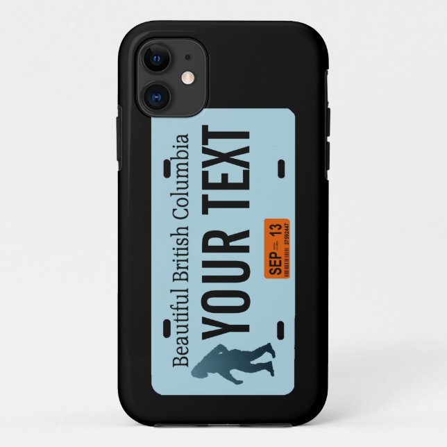 British Columbia Sasquatch License Plate Case-Mate iPhone Case (Back)